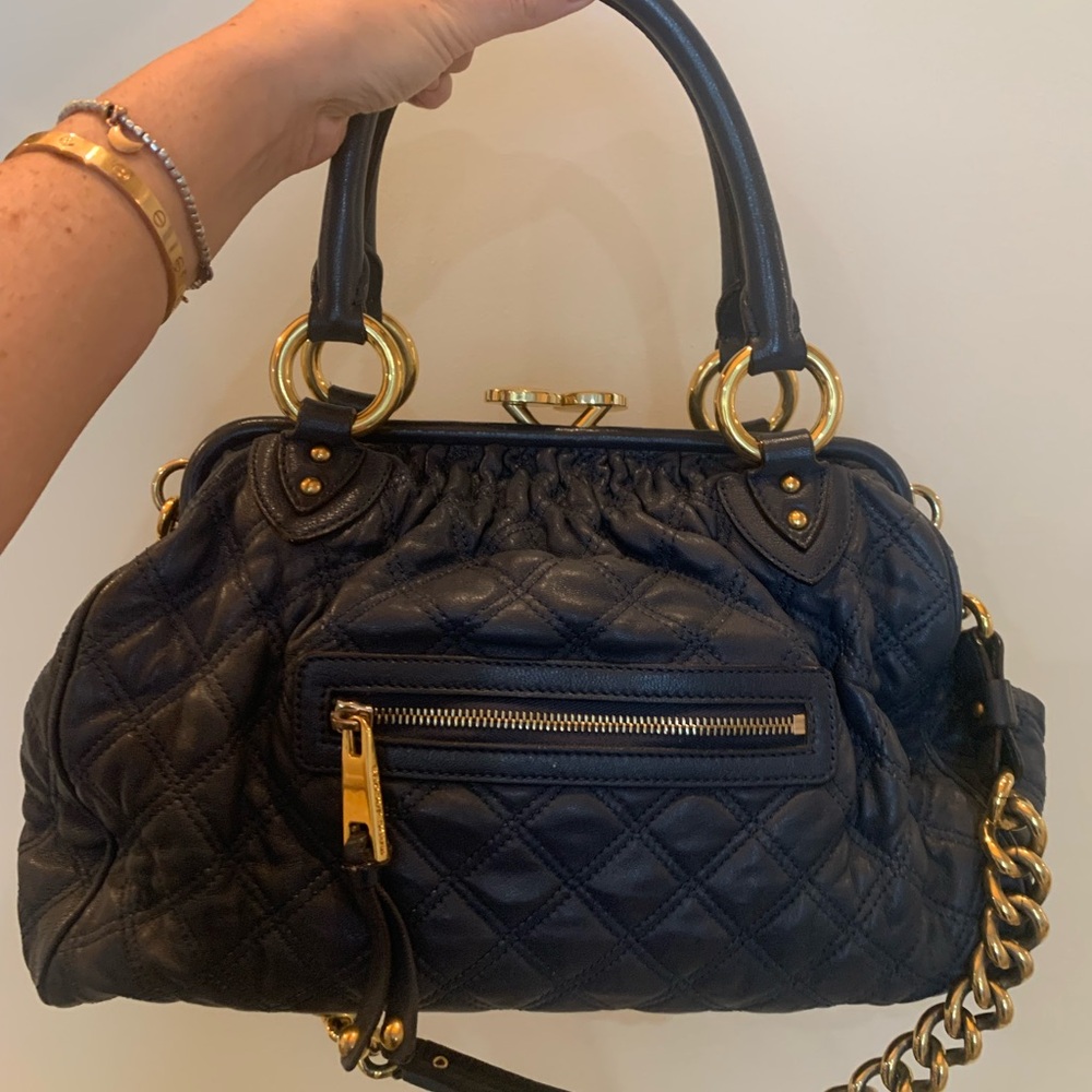 Marc Jacobs Stam Navy Quilted Handbag